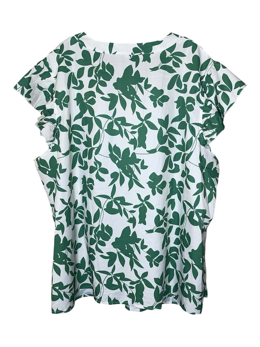 Bloomchic Floral Pintuck V-Neck Women’s Top with Ruffle Sleeves Sz 26 - Picture 3 of 6